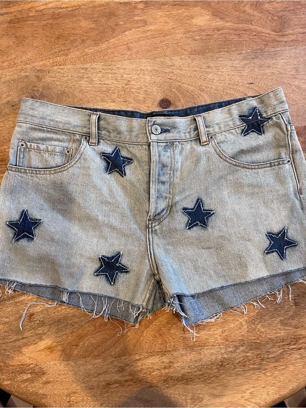 Rails Light Blue Denim Shorts with Navy Star